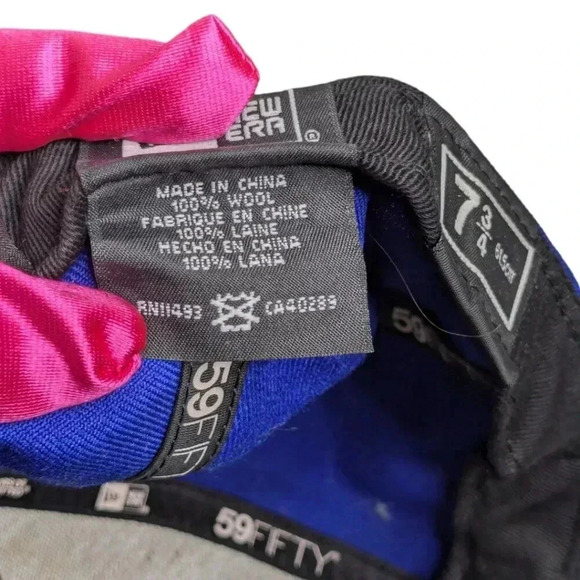 New Era Men's 5950 Blue Jays Fitted Baseball Cap Blue 100% Wool Size 7 3/4" - Picture 7 of 10